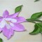 2 Pieces Lavender Lily Flower Appliques Embroidered with Green Vines & Iron-On Backing for DIY Crafts & Clothing
